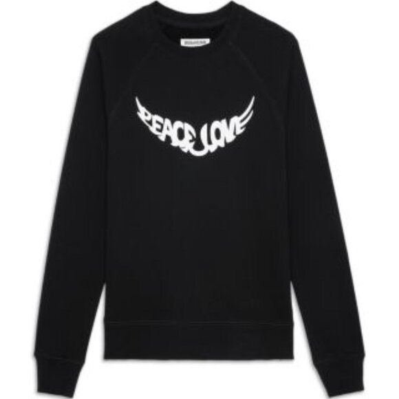 Like new Zadig & Voltaire Unisex Upper Peace Love Sweatshirt in Black Size Large - Picture 6 of 13